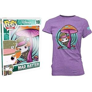 Funko Alice in Wonderland Mad Hatter Mushroom T-Shirt, Purple, XS, NIB